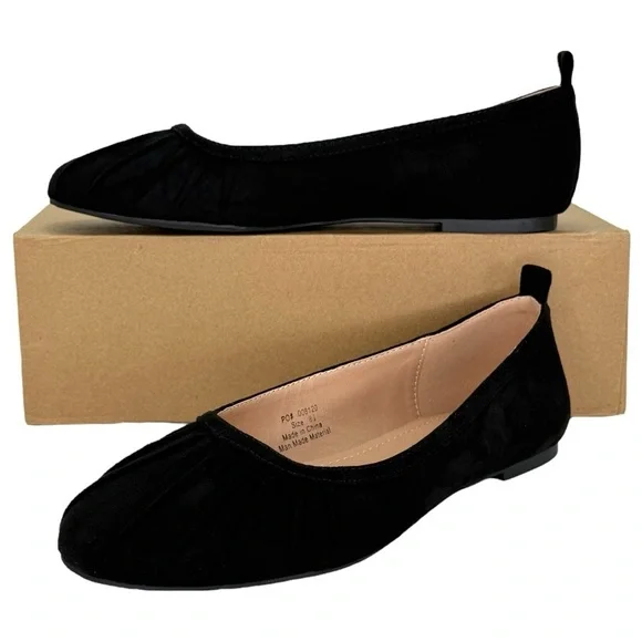 Journee Collection Tannya Black Microsuede Womens Flats Size 8.5M - Picture 10 of 10